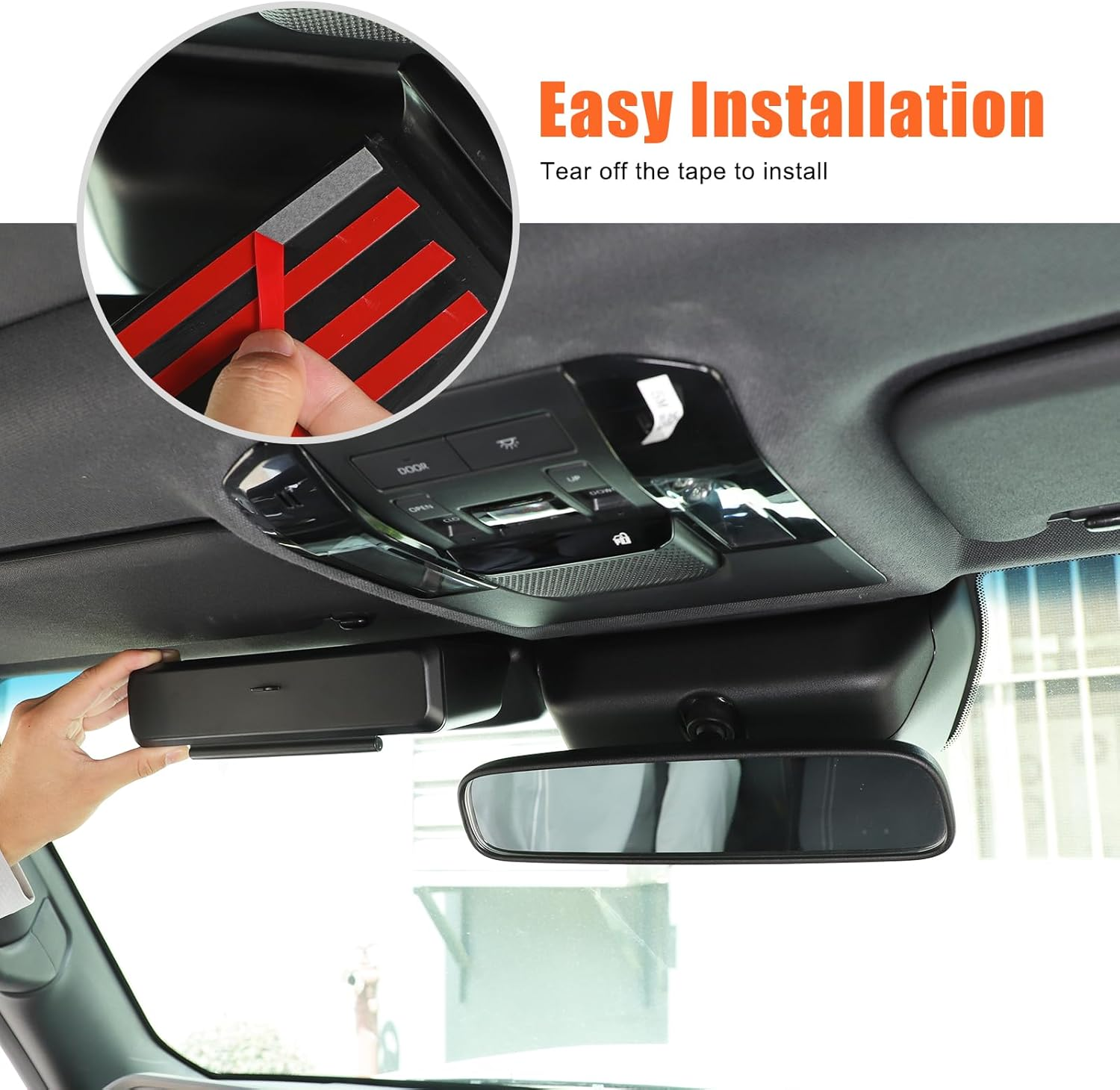 Yinaniutos Rearview Mirror Base Storage Box for Toyota Land Cruiser Prado 250 2024-2025 Accessories | ABS Plastic Center Console Organizer Tray | 1PC Set image number 2