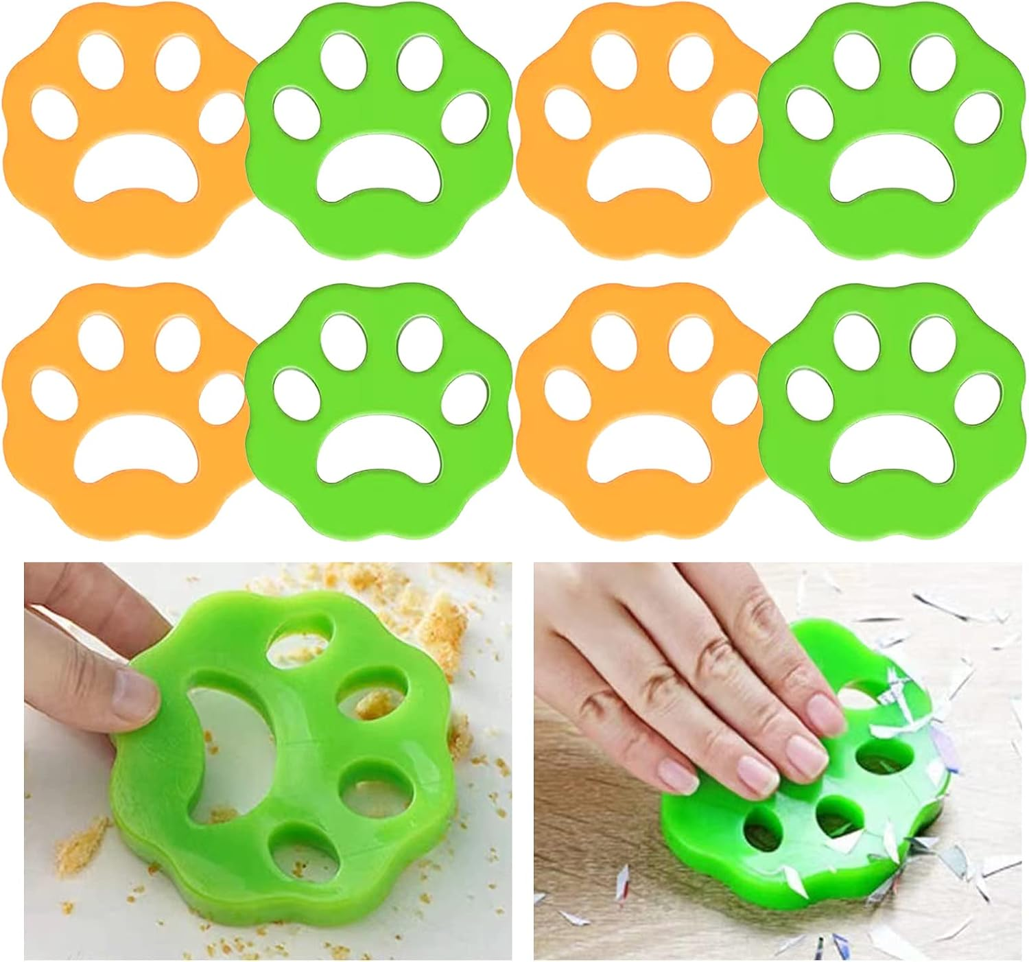 8PCS Washing Machine Lint Catcher, Silica Gel Material, for Removing Pet Hair, Remove Hair from Clothing, Adsorb Hair, Dust, Paper image number 3
