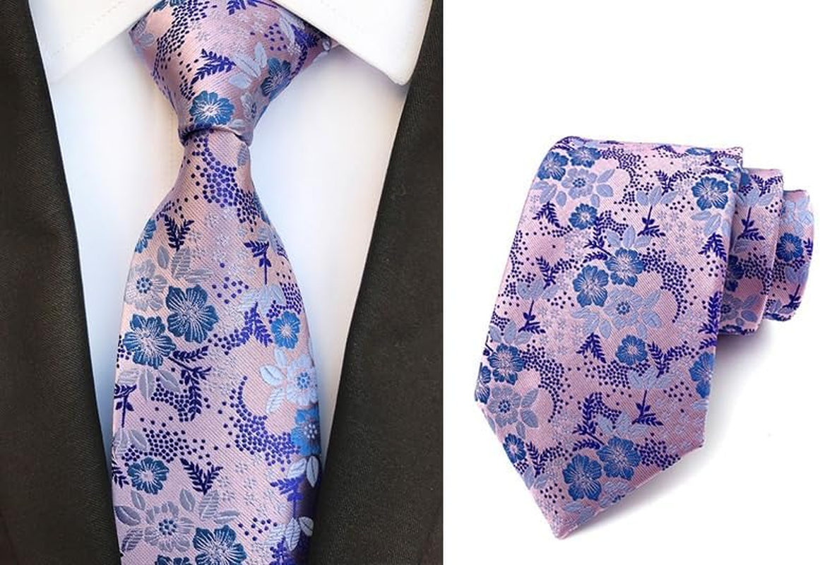Men'S Floral Pattern Ties Cravat Jacquard Luxury Wedding Neckties for Groomsmen image number 3