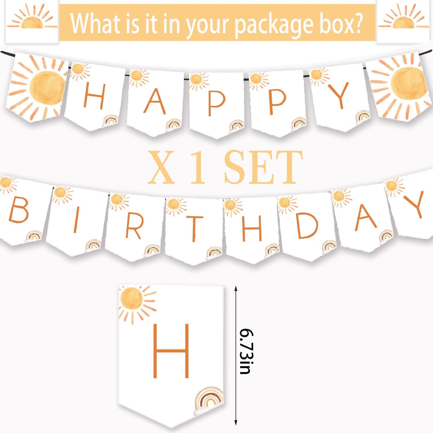 First Trip around the Sun Boho Sun 1St Birthday Decoration - 102Pcs Paper Plates, Napkins, Cups, Table Cloth - You Are My Sunshine Party Supplies image number 6