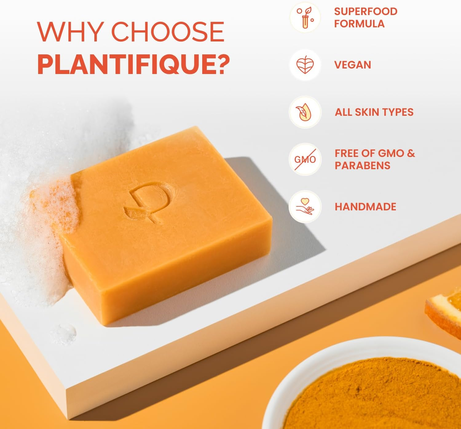 PLANTIFIQUE Kojic Acid Soap for Hyperpigmentation &ndash; Turmeric Soap Bars with Hyaluronic Acid, Collagen & Vitamin C for Dark Spots &ndash; Face & Body Wash for Women & Men, Vegan Skincare, 320G/11.28 Oz image number 5