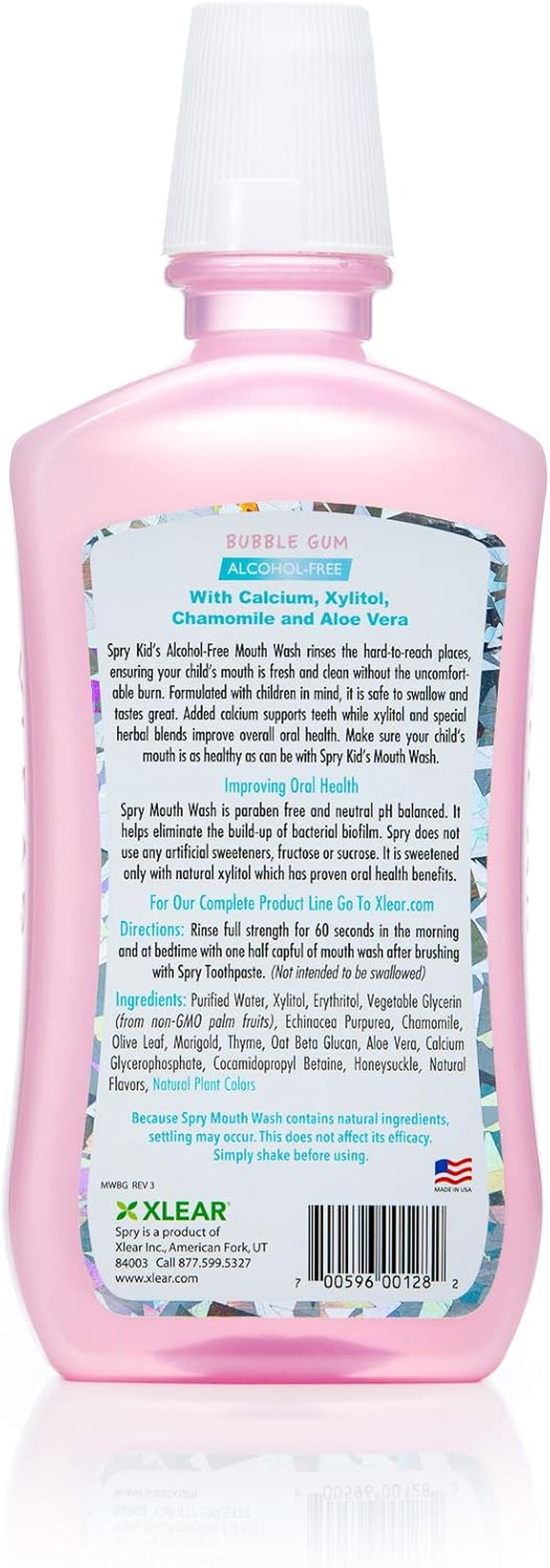 Xlear - Spry Kid'S Alcohol-Free Mouthwash Enamel Support Bubble Gum - 16 Fl. Oz. image number 4