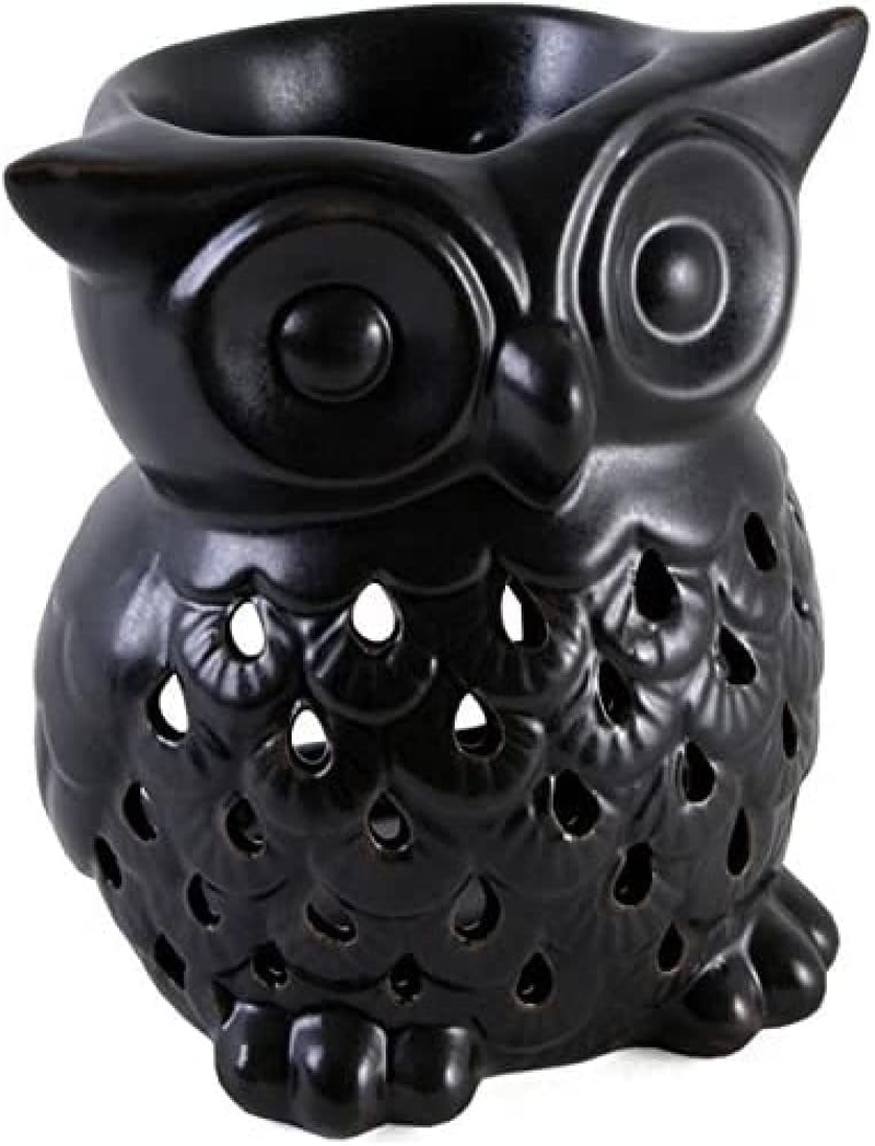 Jones Home and Gift Black Ceramic Owl Oil Burner, Multi-Colour image number 1
