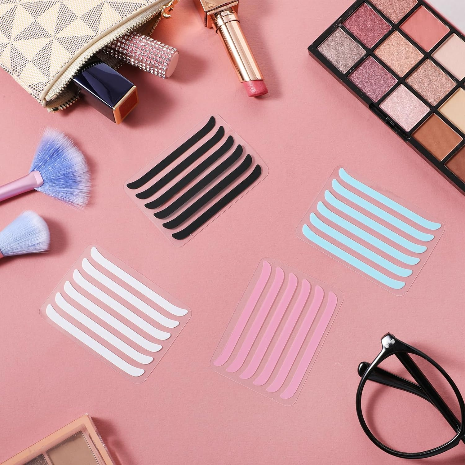 Pack of 24 Eyelash Lift Band Kit, Silicone Perm Band, Lash Lifting Tool, Eyelash Lift Pads, Prevents Rebound of Eyelashes, Eyelash Lifting Pads, Sticks for Eyelash Lifting