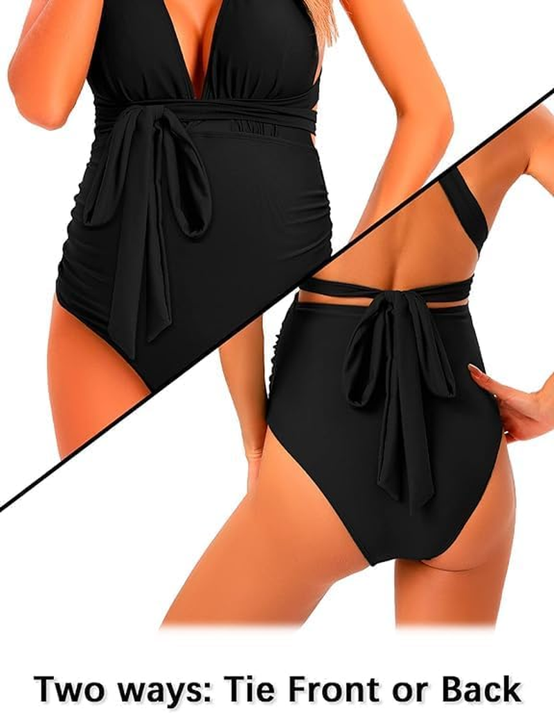 One Piece Back Cross Backless Maternity Bikini,Pregnant Swimsuit Maternity Swimwear V-Neck Maternity Swimsuit