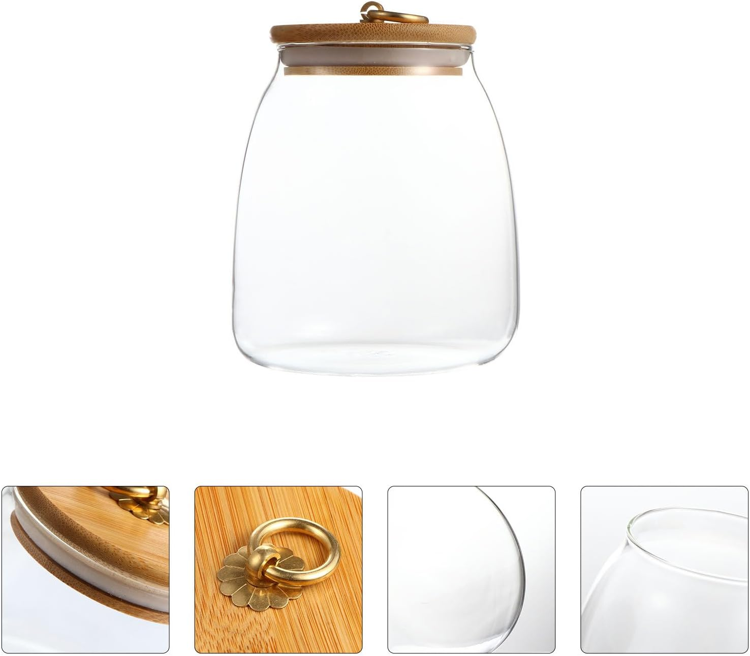 Healifty Glass Food Storage Canister 900Ml with Airtight Seal for Pantry Organization and Snack Keeping image number 1
