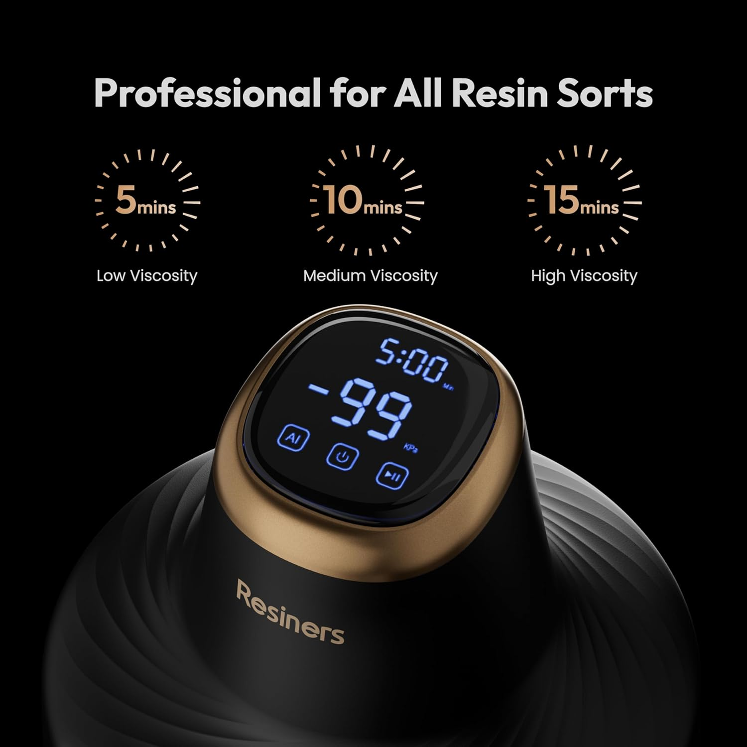 Resiners Resin Bubble Remover Airless Pro, 3 Min Remove 99.99% Bubbles, 99Kpa Vacuum Chamber (20L/Min), 3.2L Big Capacity for All Epoxy Resin,Uv Resin,Silicone,Art Crafts,Jewelry Making (Patented) image number 1