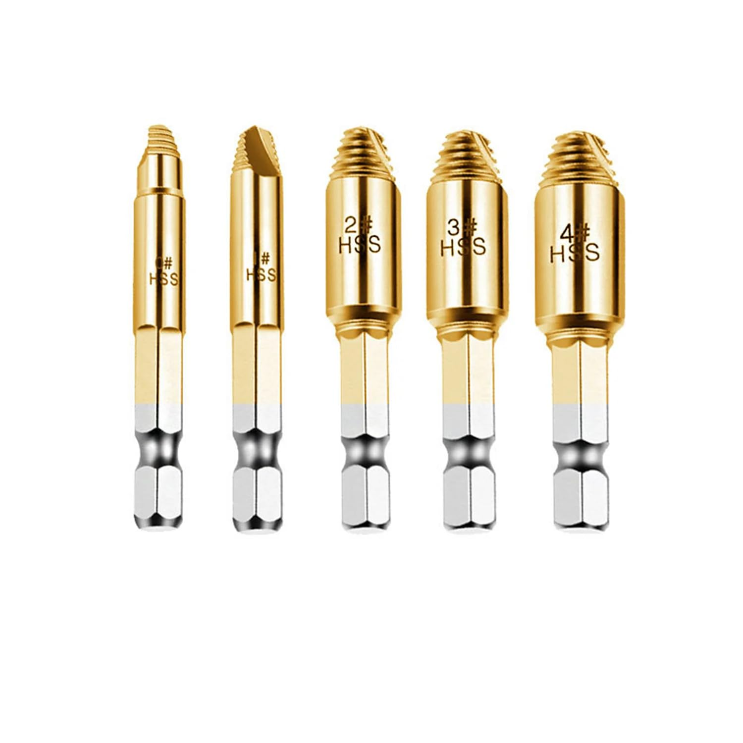 6Pcs Damaged Screw Extractor Speed Out Drill Bits Broken Bolt Remover Tool Kit image number 3