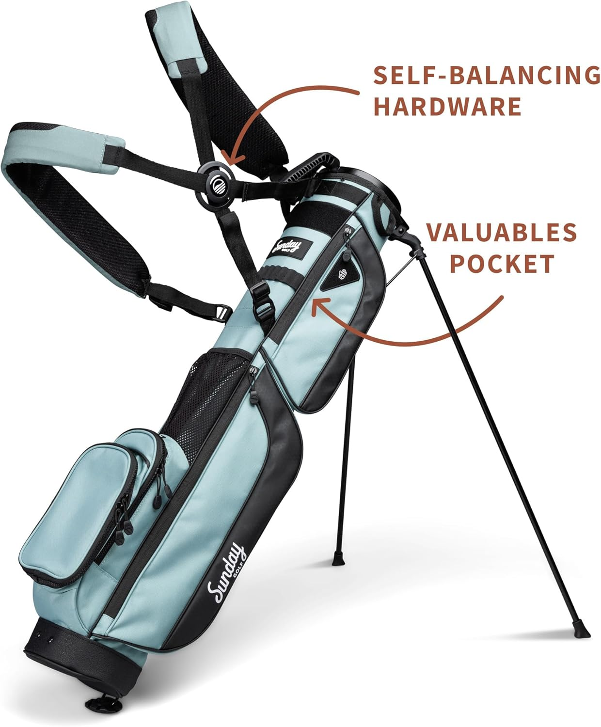 Sunday Golf Loma XL Bag - Lightweight Sunday Golf Bag with Strap and Stand &ndash; Easy to Carry Pitch N Putt Golf Bag &ndash; Golf Stand Bag for the Driving Range, Par 3 and Executive Courses, 3.4 Pounds