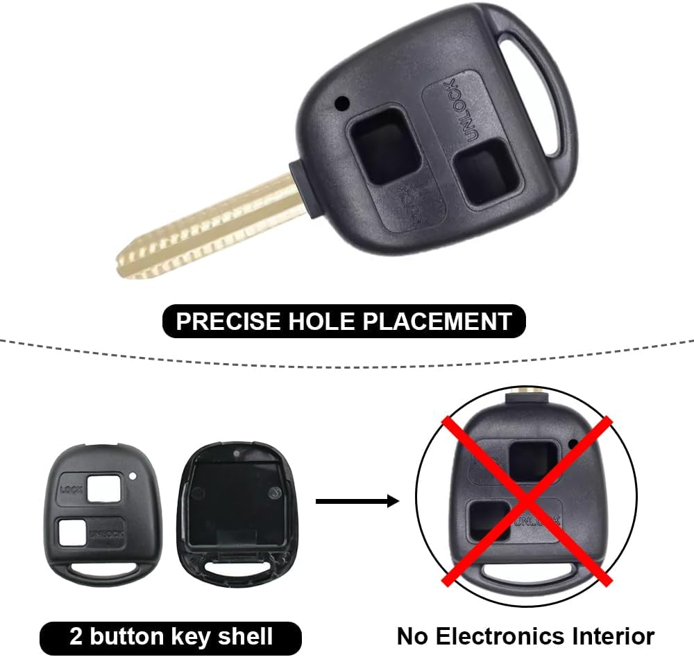 Remote Car Key Shell Suitable for Toyota Prado Avensis Corolla Rav Kluger Tarago image number 3