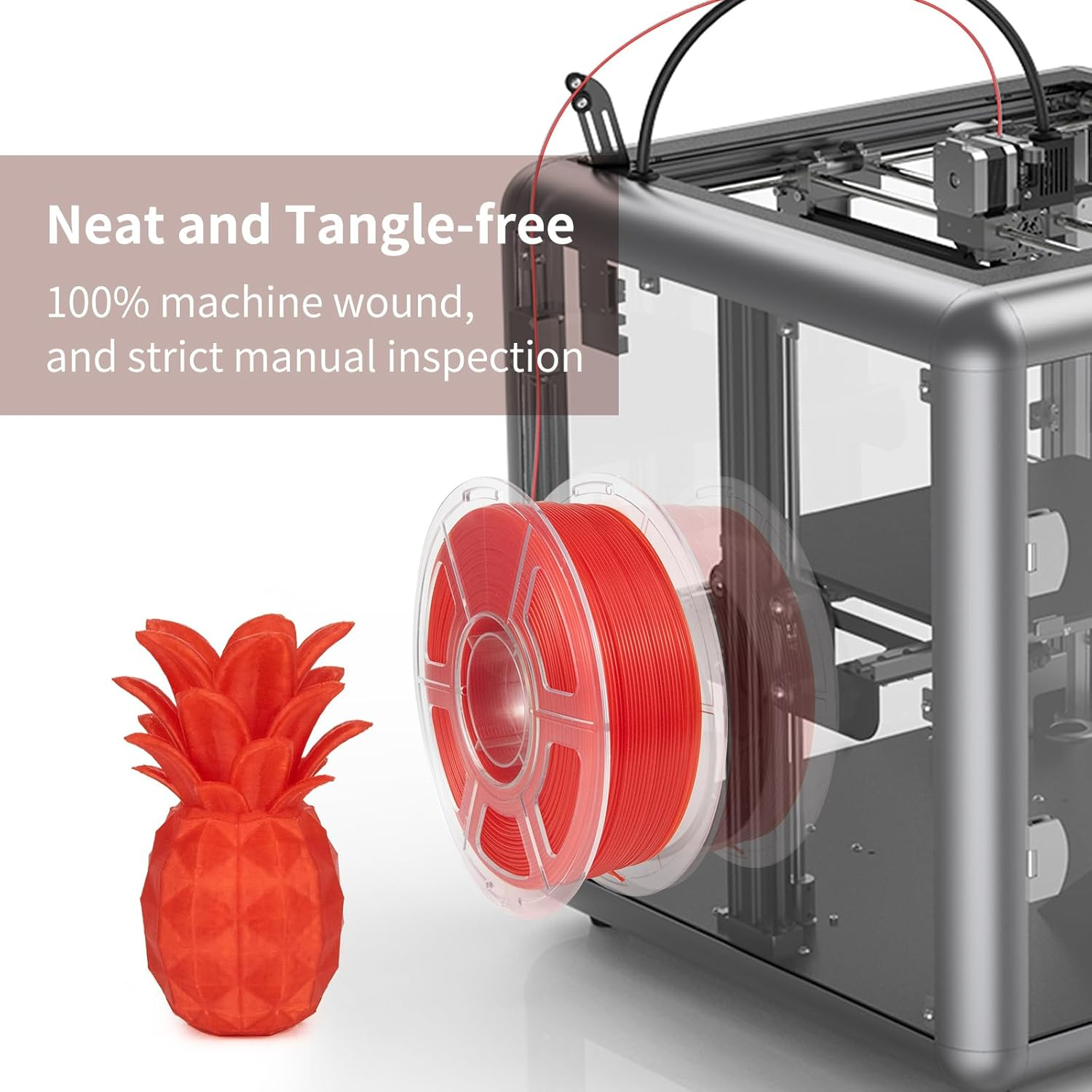 IEMAI Transparent Filament Clear PLA Filament 1.75Mm, High Light Transmittance Clear Red 3D Printer Filament, Transparent PLA Filament 1Kg(2.2Lbs) Spool image number 5