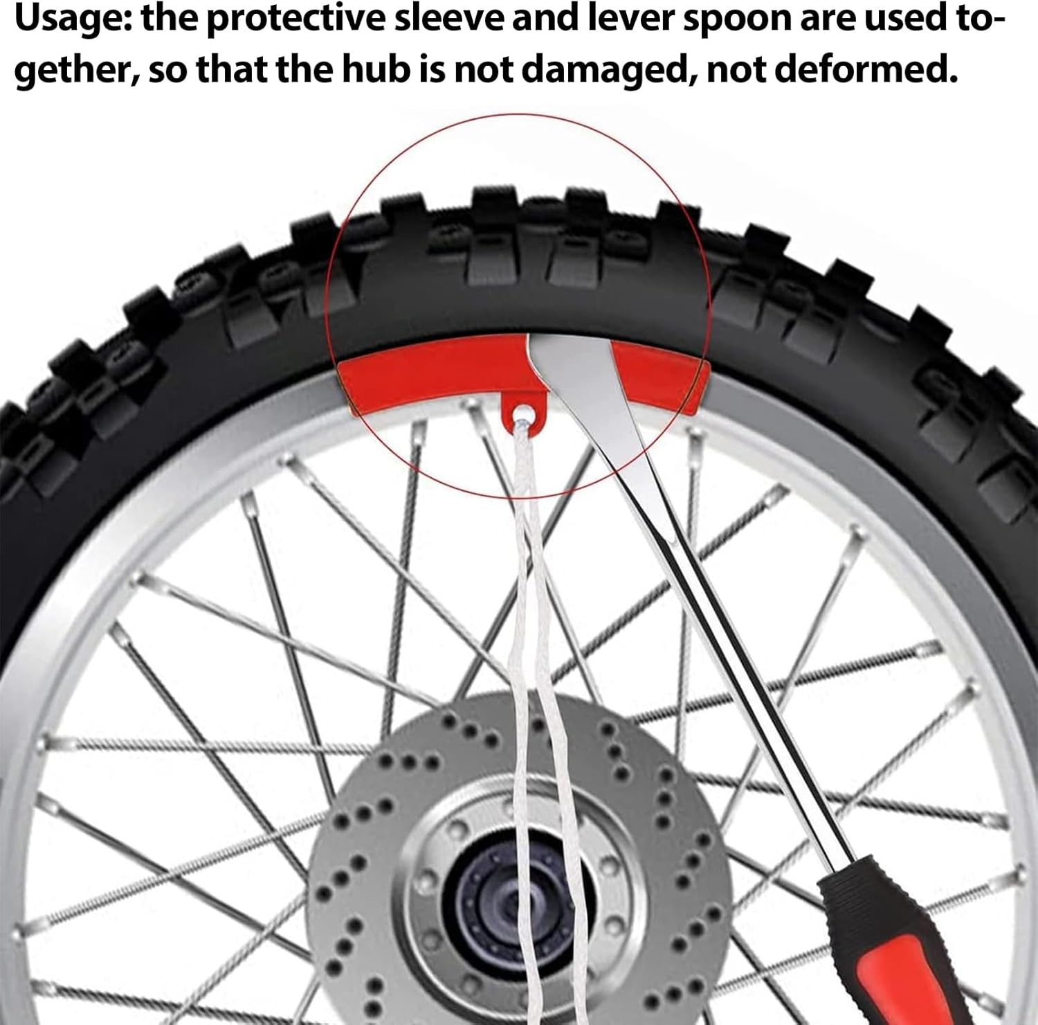 Steel Tire Spoons Tool Set, 25 Pcs Motorcycle Professional Tire Changing Kit with 3 Tire Spoons, 6 Valve Cores, 2 Wrenches, 3 Rim Cover, 10 Valve Caps, 1 Removal Tool for Tires Changing image number 5