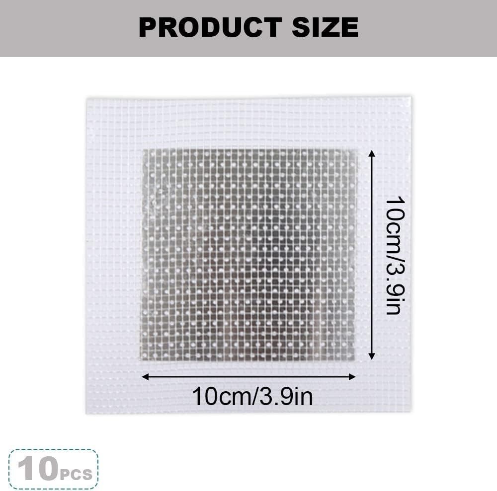 10 PCS Drywall Repair with 1 Scraper Kit, 10 CM Self-Adhesive Fiberglass Mesh Wall Repair Patch, 4 Inch Aluminum Wall Repair Patch Self Adhesive, Hole Repair Patch Kit for Damaged Drywall Ceiling image number 5