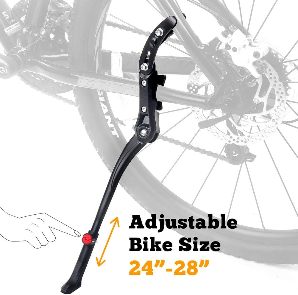Adjustable Rear Mount Aluminum Alloy Bicycle Kickstand for 24" 26" 700C 27.5" 28" Mountain/City Bike image number 2