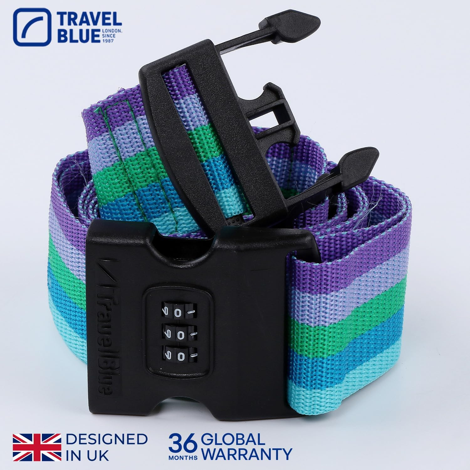 Travel Blue Luggage Straps &ndash; Adjustable Suitcase Straps in Multiple Sizes and Colours (Purple, 3-Dial (200Cm)) image number 5