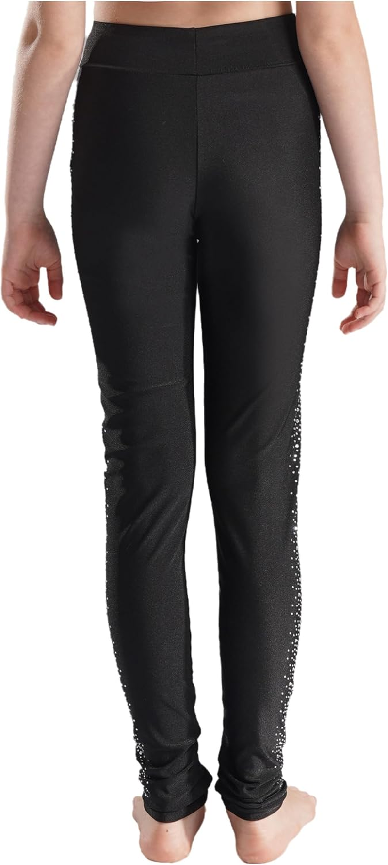 Hedmy Girl'S Figure Skating Pants Ice Skating Leggings Kids Gymnastic Yoga Workout Practice Training Tights image number 7