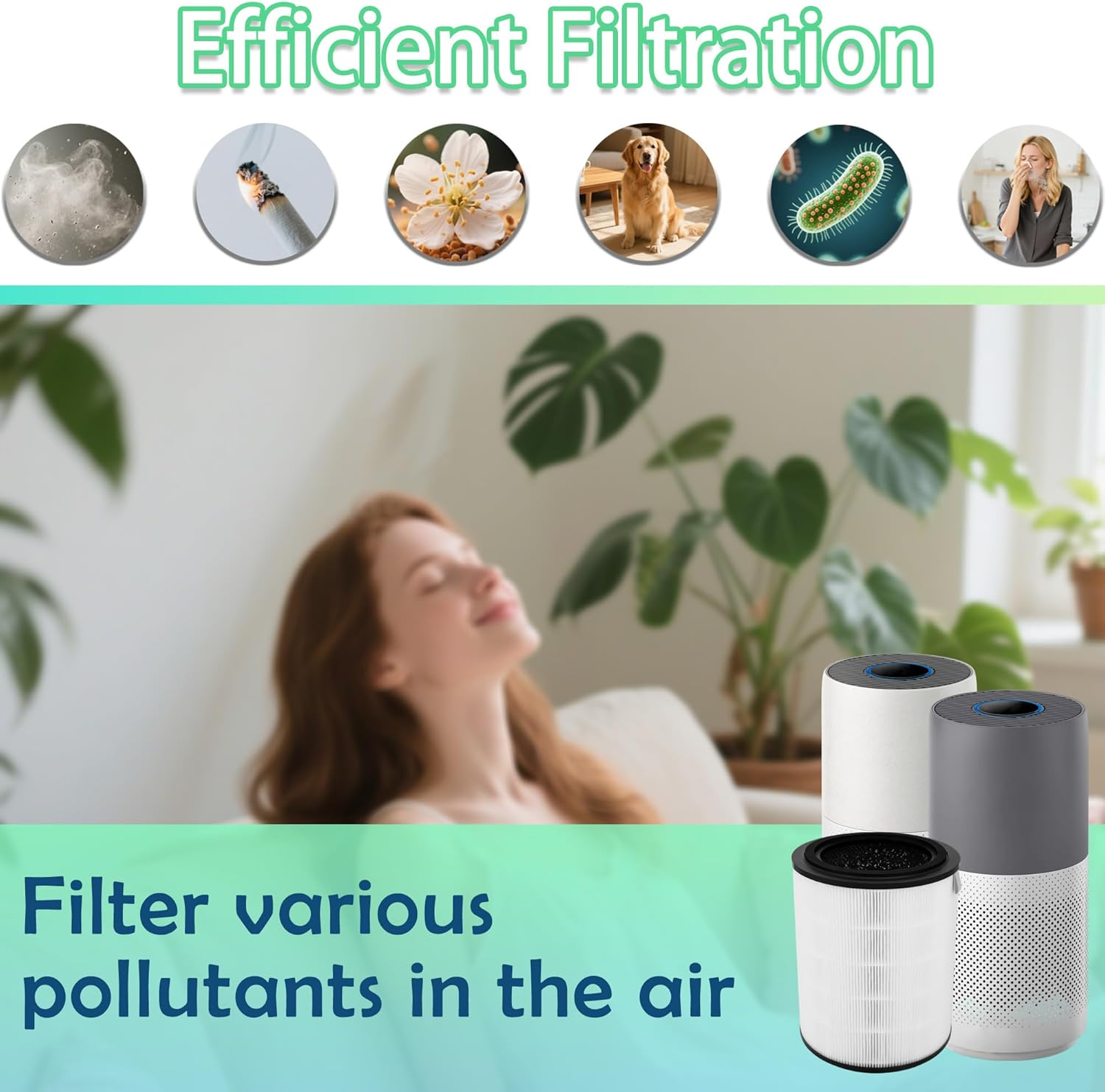 FY2180 Filter Replacement for Philips Air Purifier Series 2000I Models AC2936, AC2939, AC2958 and AC2959, 3-In-1 HEPA & Activated Carbon & Pre-Filter, Parts # FY2180/30 (1 Pack) image number 5