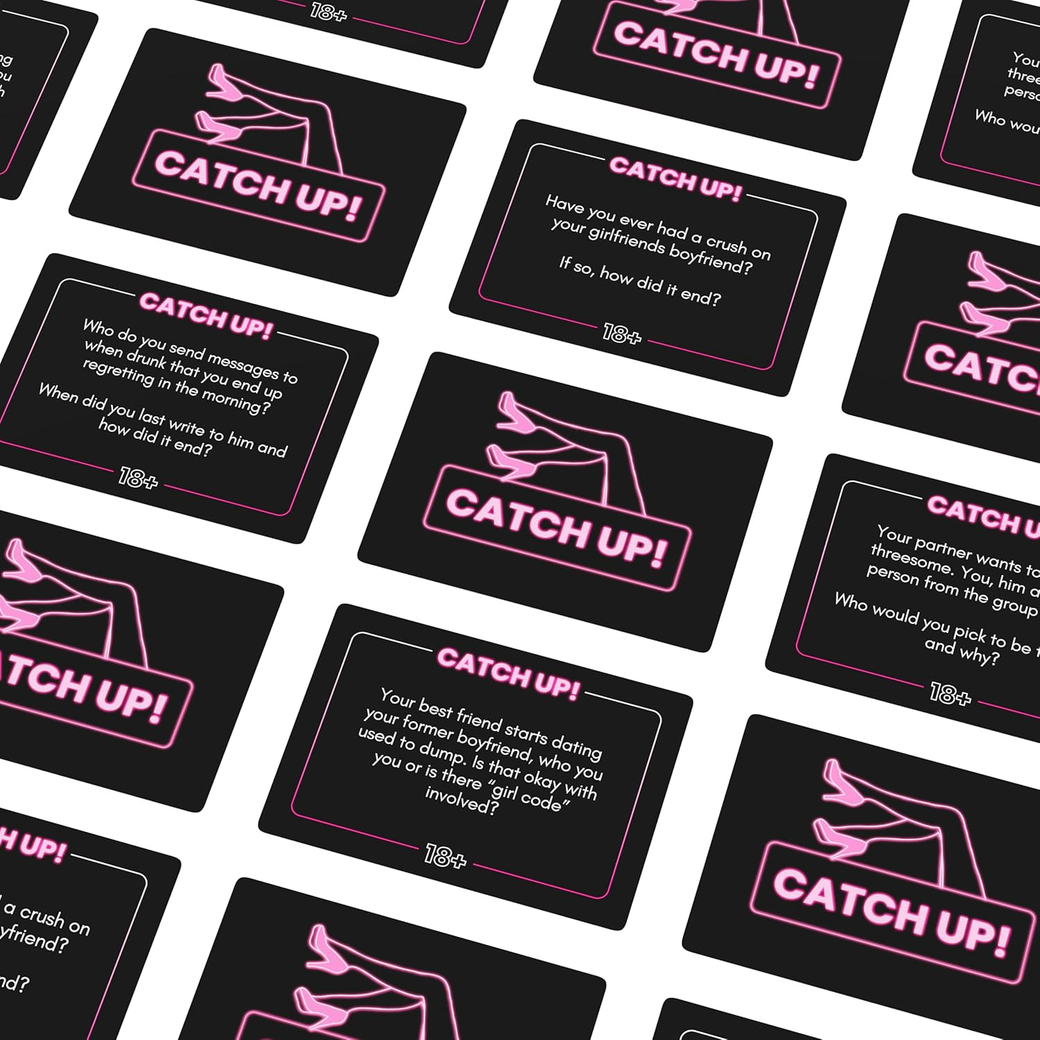 BLY Games Catch Up! Girls Night 18+ Card Game | Spicy Thought Provoking Conversation Cards for Fun Girls Nights, Bachelorette, Bridal Shower and Birthday Parties image number 4