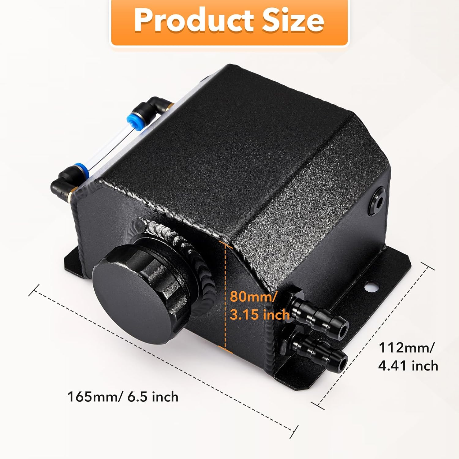 Krimocy 1L Coolant Overflow Tank, Aluminum Radiator Tank, Reservoir Expansion Tank Universal Black image number 1