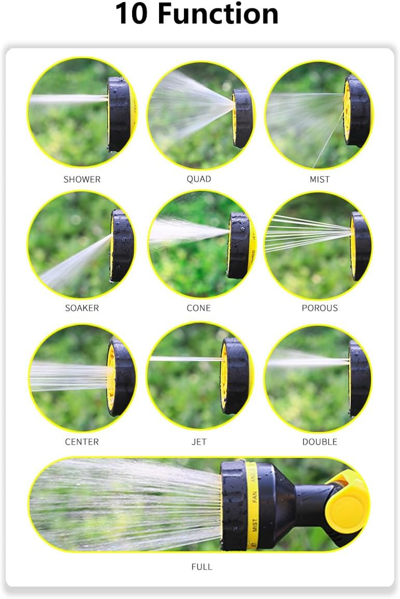 20M Garden Hose, Expandable Garden Hose, 10 Function Nozzle, Lightweight Hose, Leak Proof, anti Twist, 3/4 Inch Solid Connectors, Multi-Purpose Hose