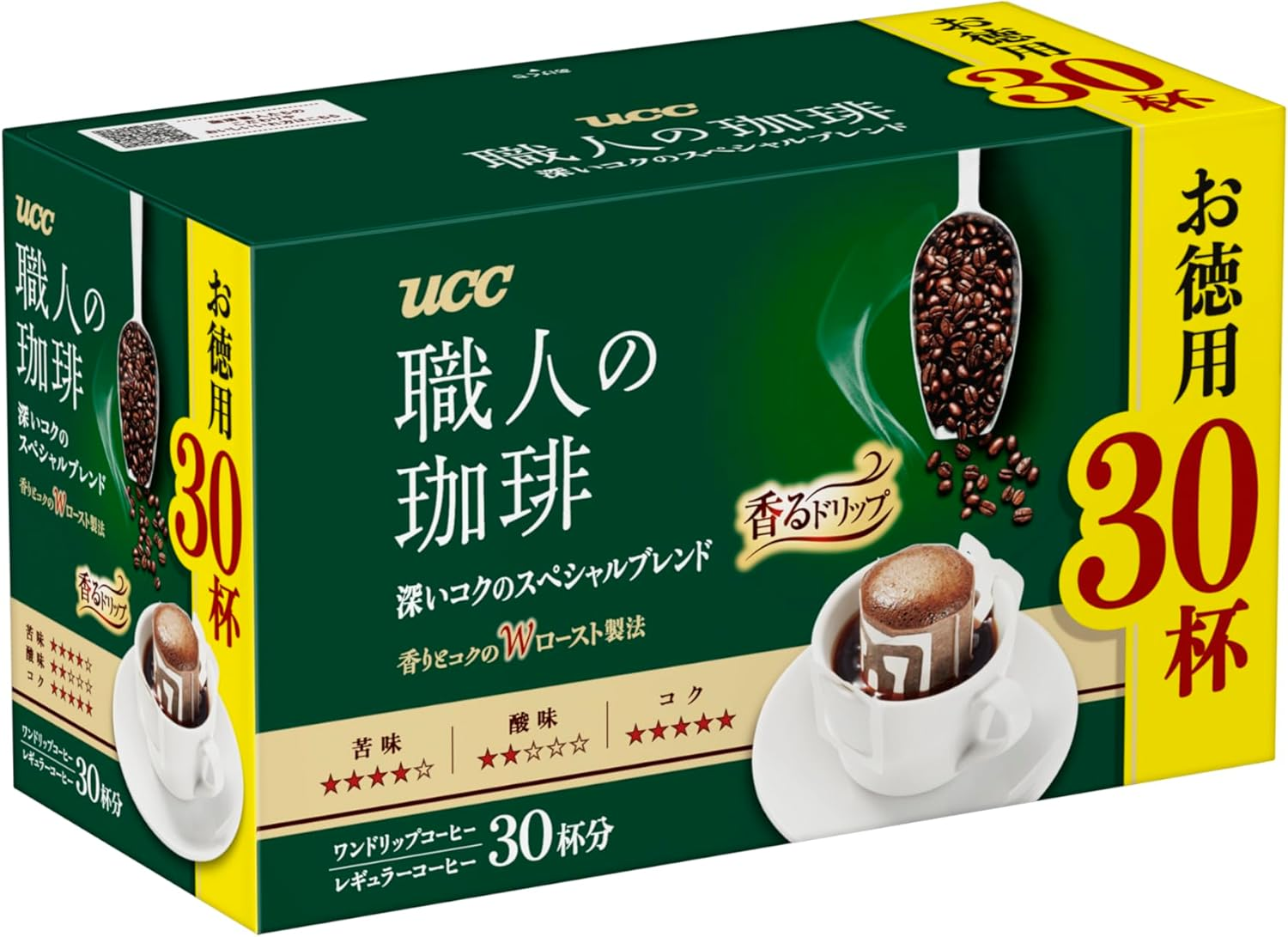 UCC Shokunin Coffee Special Blend, Single Serve Japanese Style Pour over Coffee, Imported from Japan, 30 Individual Bags, 0.25 Oz (7G) per Bag, Sun-Dried Beans, Artisan Crafted, Each Bag Makes 5 Oz image number 1