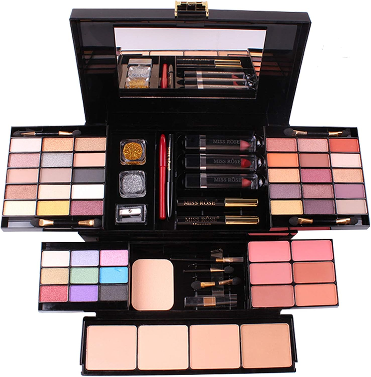 Fantasyday 54 Colours Multifunctional Exquisite Cosmetic Gift Set Makeup Kit for Face, Eyes and Lips - Makeup Palettes Vanity Case with Eyeshadow Palette, Lipstick, Blush, Mascara