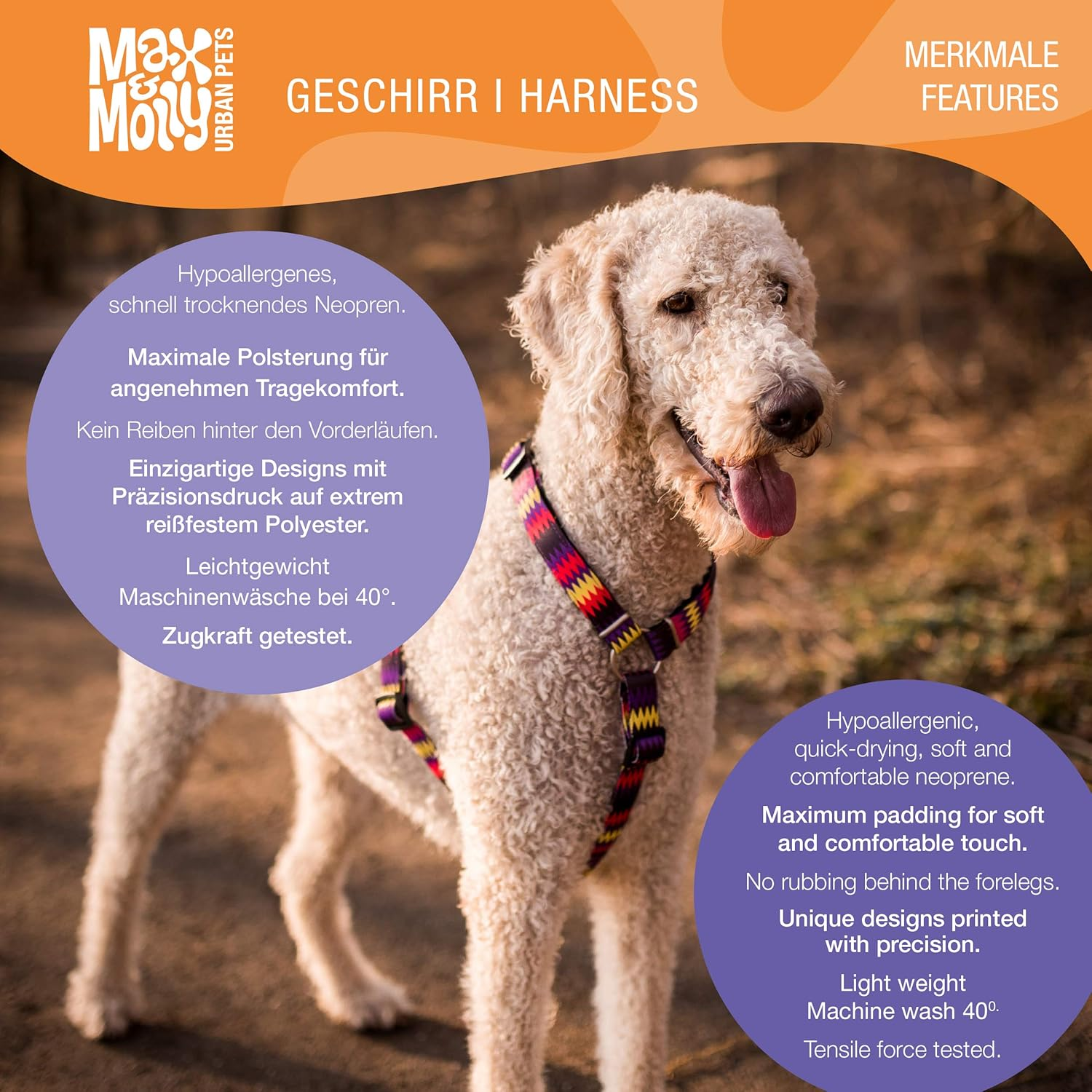 Max & Molly Ducklings 4894512020412 Dog Harness Comfortable Odourless Neoprene Loss Protection Program for Pets Extra Tidy Dog Harness XS 55 G image number 1