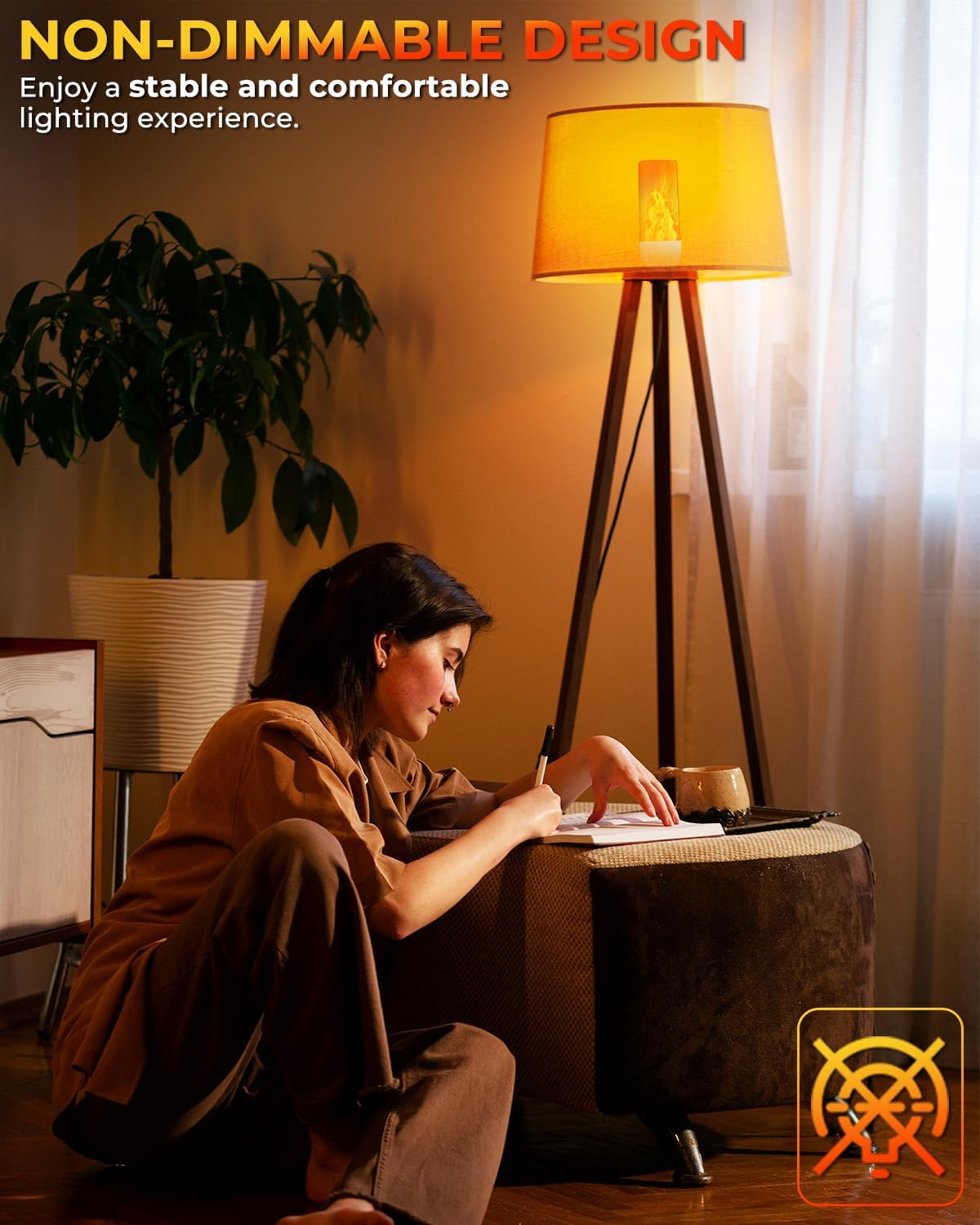 Brightark B22 Flame Effect Light Bulb, Fire Flashing Light Effect 3W LED Outdoor Light, 1300K Warm White with 3 Lighting Modes for Halloween Christmas House Garden Party Wedding Decor image number 1