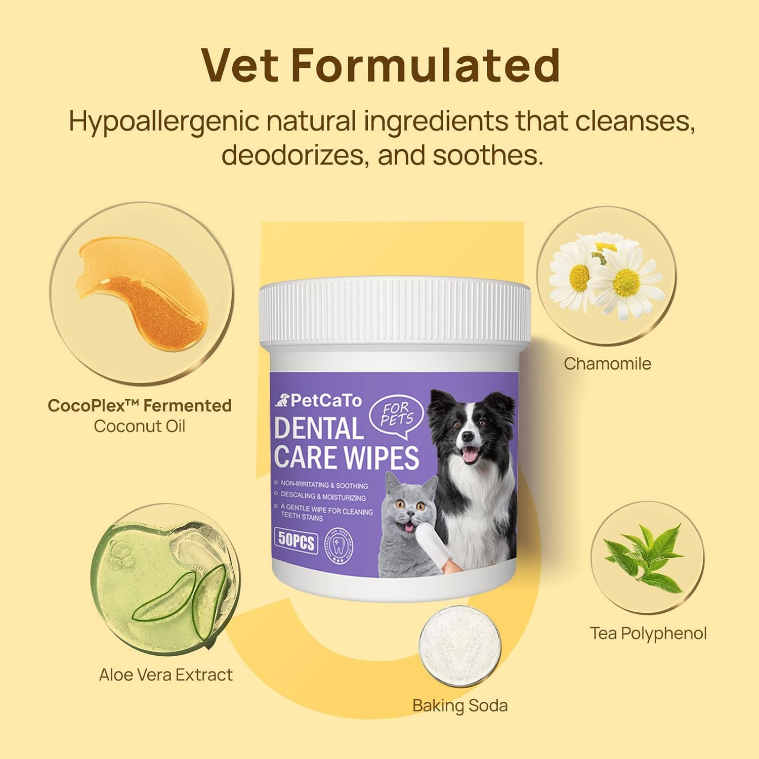 Mumoo Bear Mumoo Bear Dog Dental Care Finger Wipes - Teeth Cleaning Finger Wipes for Dog & Cats - Tooth Brushing Kit Dental Wipes for Dog - Reduces Plaque & Freshens Breath (50 PCS, Unscented) image number 1