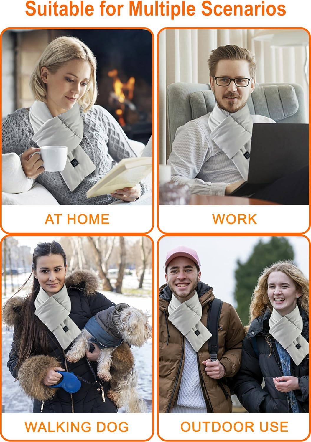 Upgraded Heated Scarf for Men/Women Three Temp Settings with 5000Mah Power Bank
