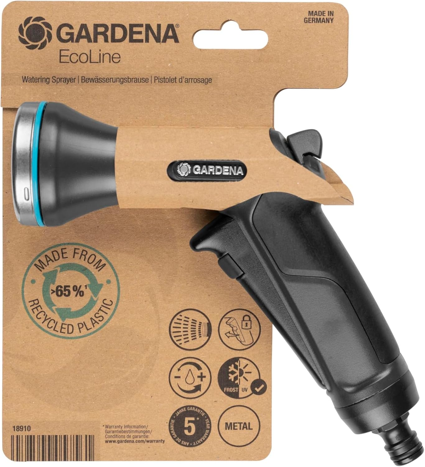 GARDENA Ecoline Water Sprayer: Garden Sprinkler for Watering Pot Plants and Beds, Sprayer, Made from Recycled Material, UV and Frost-Resistant (18910-20) image number 6