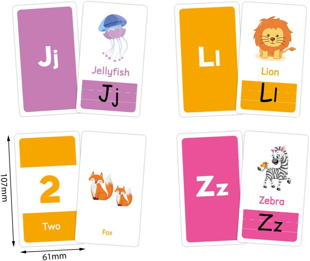 58-Piece Toddler Flash Cards Set - Alphabet, Numbers, Colors & Shapes Learning Cards | Double-Sided Waterproof Flashcards for Ages 1-4 | Preschool Educational Toys, Bpa-Free & Tear-Resistant