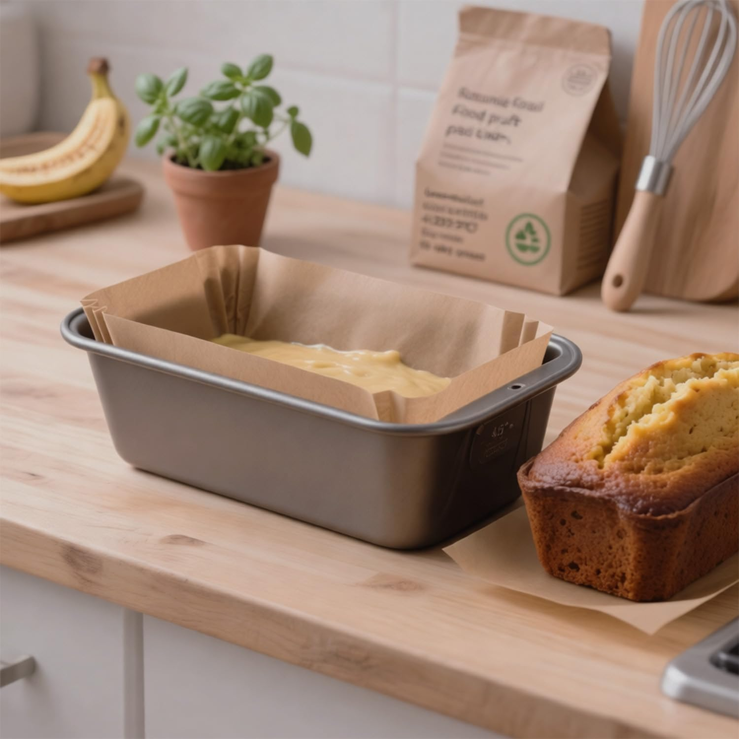 Loaf Pan Liners, 2Lb 9X5 Non-Stick Loaf Pan Parchment Liners for Baking Bread, Disposable Bread Pan Liners (100) image number 4