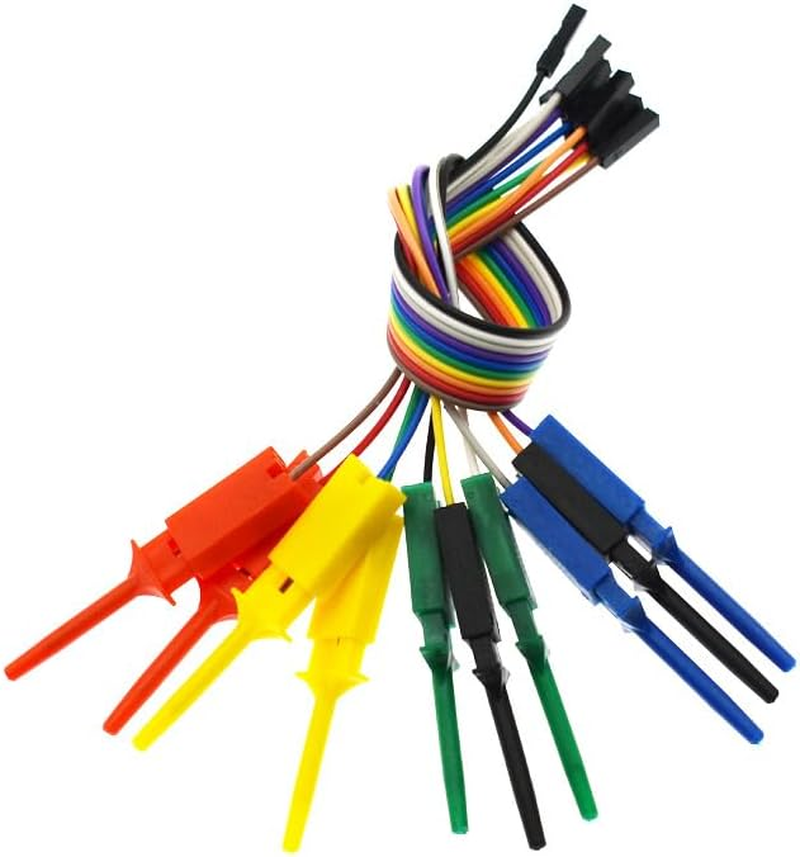 30Pcs Logic Analyzer Test Hook Clip Grabber Jumper Wires Interface Pins SOIC IC Precision Circuit Testing