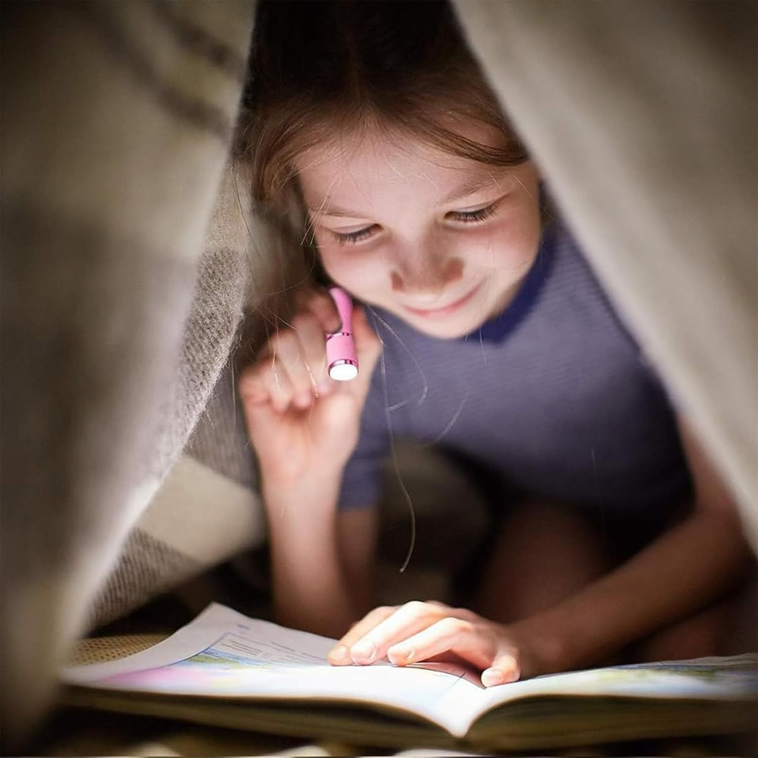 Yeanifeana 4 Pack Mini Flashlights 9LED Waterproof, Rubber Coated Glow in Dark Flashlight, Portable Fluorescent Torch for Camping Hiking Emergency, Indoor Outdoor Survival Gear image number 3