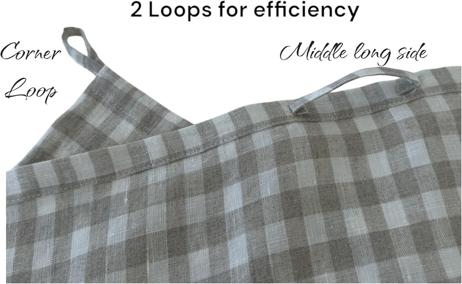 Eight Owls Stonewashed Linen Kitchen Dish Towels - 20 X 27 Inch &ndash; 100% Pure Linen Tea Towel/Hand Towel - Set of 2 (Natural Check)