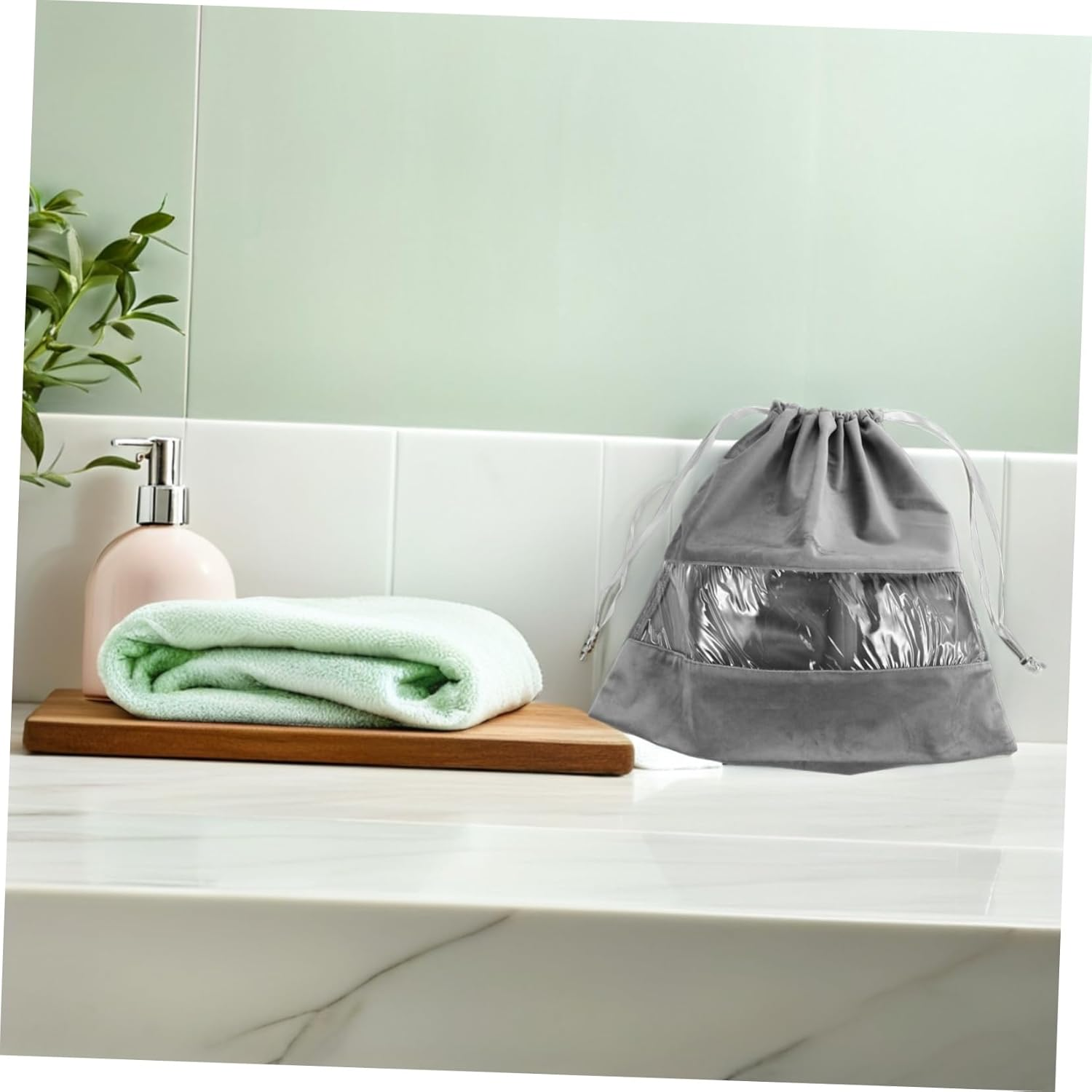 Transparent Drawstring Hair Dryer Bag Multifunctional Travel Organizer Pouch for Hair Tools Clothes and Small Items Dustproof Lightweight Storage for Home Go image number 3