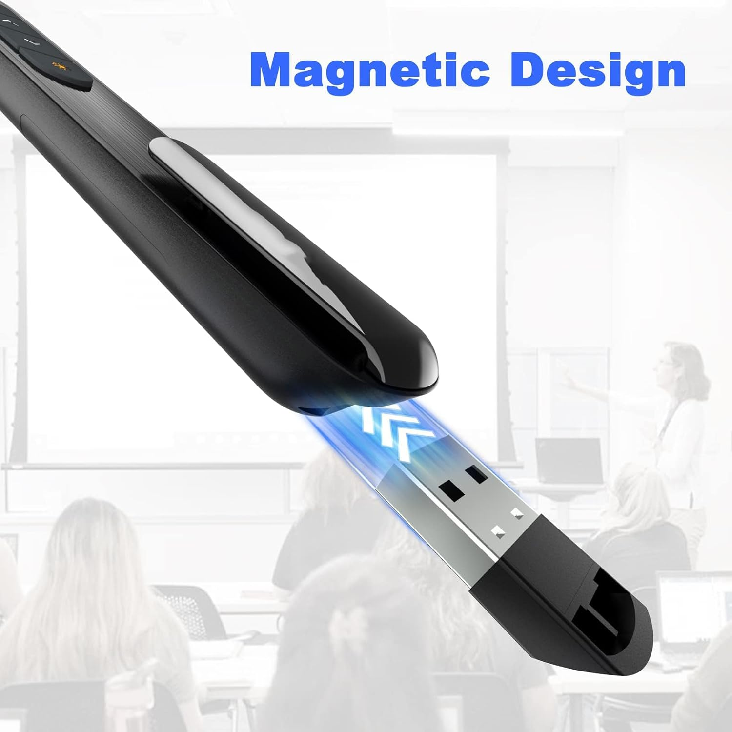 Wireless Presenter Remote with Red Lasr Pointer, Hyperlink Volume Control Presentation Clicker RF 2.4Ghz USB Powerpoint Clicker Presentation Remote Control PPT Pointer Slide Advancer for Computer Mac image number 4