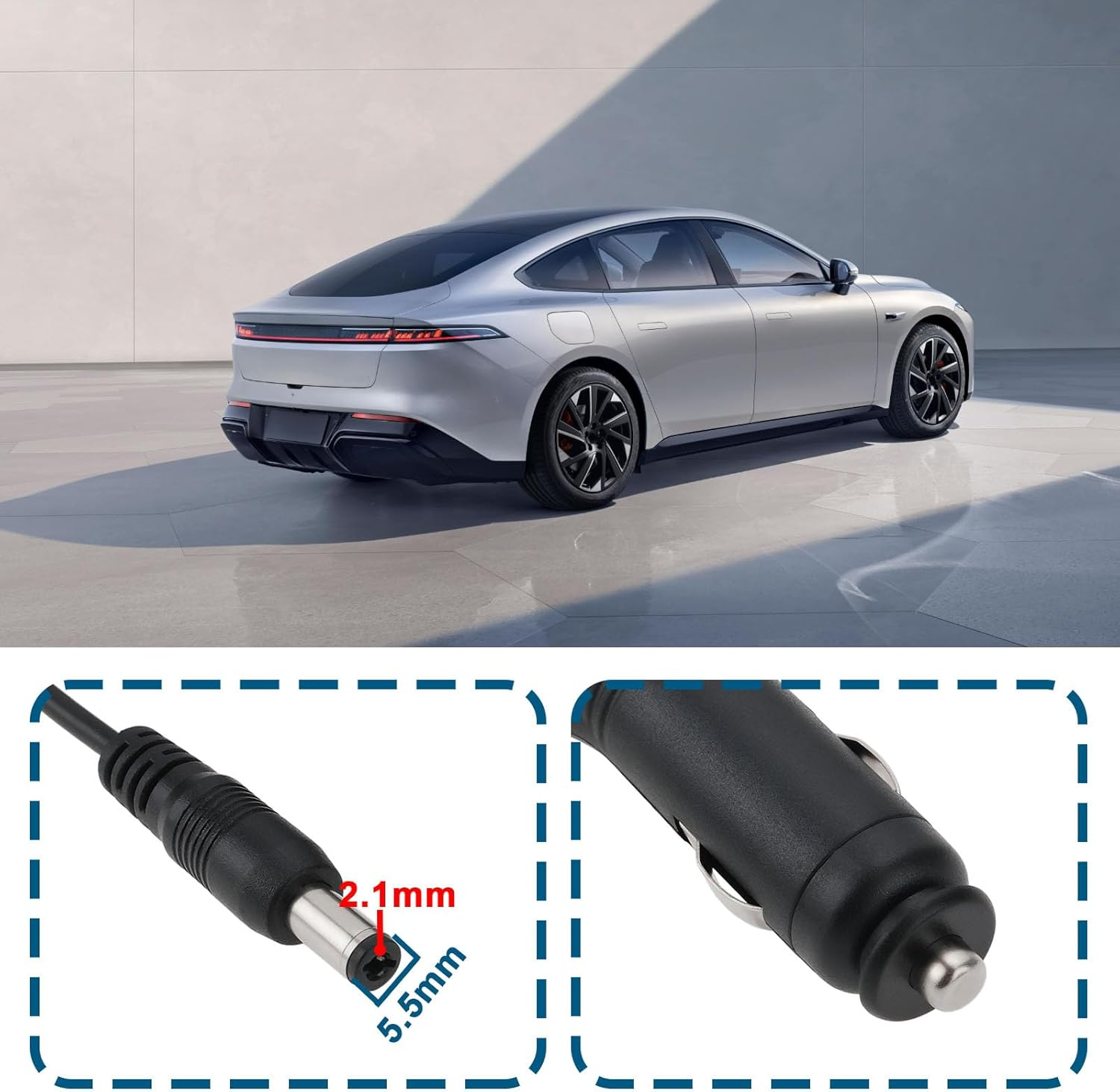 Emagtech 2PCS 12V Car Power Supply Adapter Cable Lead 3M Compatible with Cello LED Tvs for Car Motor-Home Caravan Truck Boat TV Cable Switch image number 2