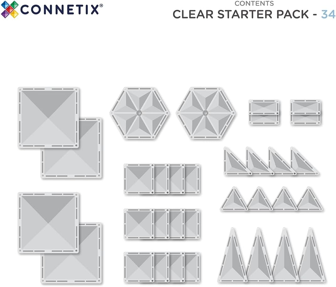 CONNETIX Clear Starter Pack, 34 Pieces image number 5