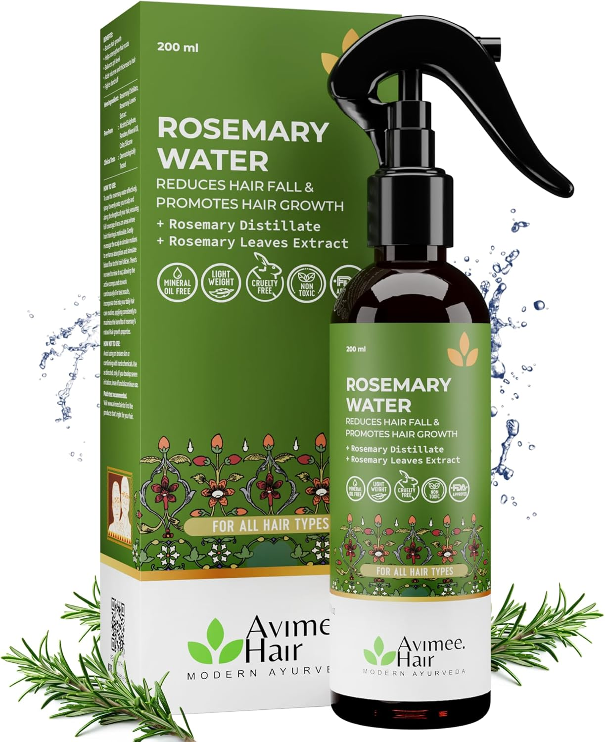 AVIMEE HERBAL Rosemary Water for Hair Growth (200 Ml) Mist Spray for Hairfall for Unisex image number 2