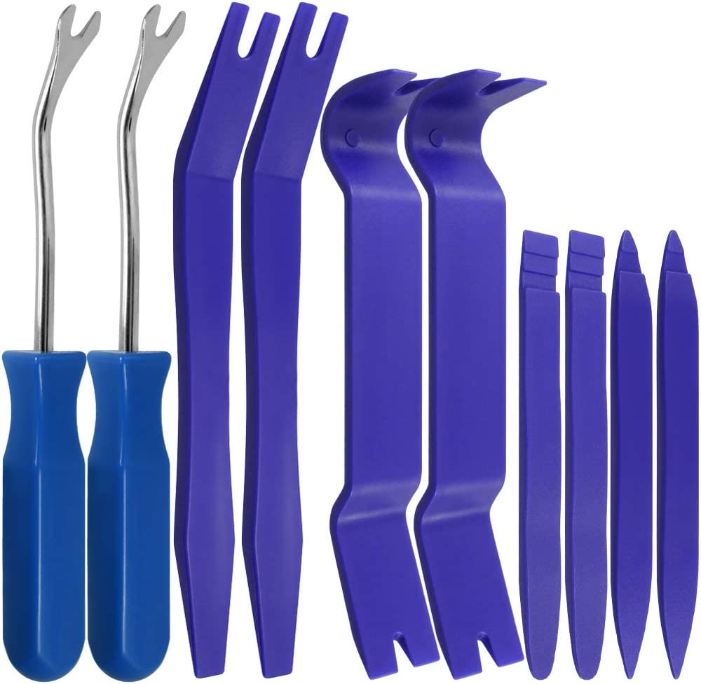 Sourceton Auto Trim Removal Tools Kit Set of 10 Pcs Car Panel Dash Radio Removal Installer Pry Tools Kit Upholstery Removal Kit Fastener Remover Pry Bar Scraper for Door Trim Molding Dash Panel