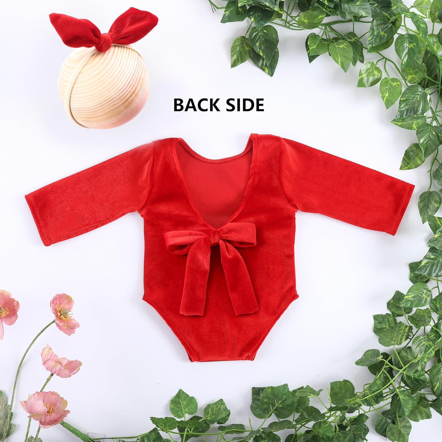 Holibeat Baby Boy Girl Photography Props Newborn Baby Photo Shoot Outfits (Red) - Green image number 2