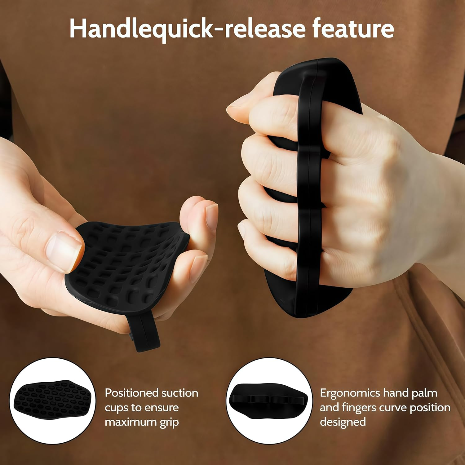 Anti-Slip Workout Grips: New Rubber Gym Grips Deadlifts Palm Protection Gloves for Weight Lifting, Dumbbell, Deadlift, Bar Pad Pull up Grippers, Gym Training and Exercise for Men Women