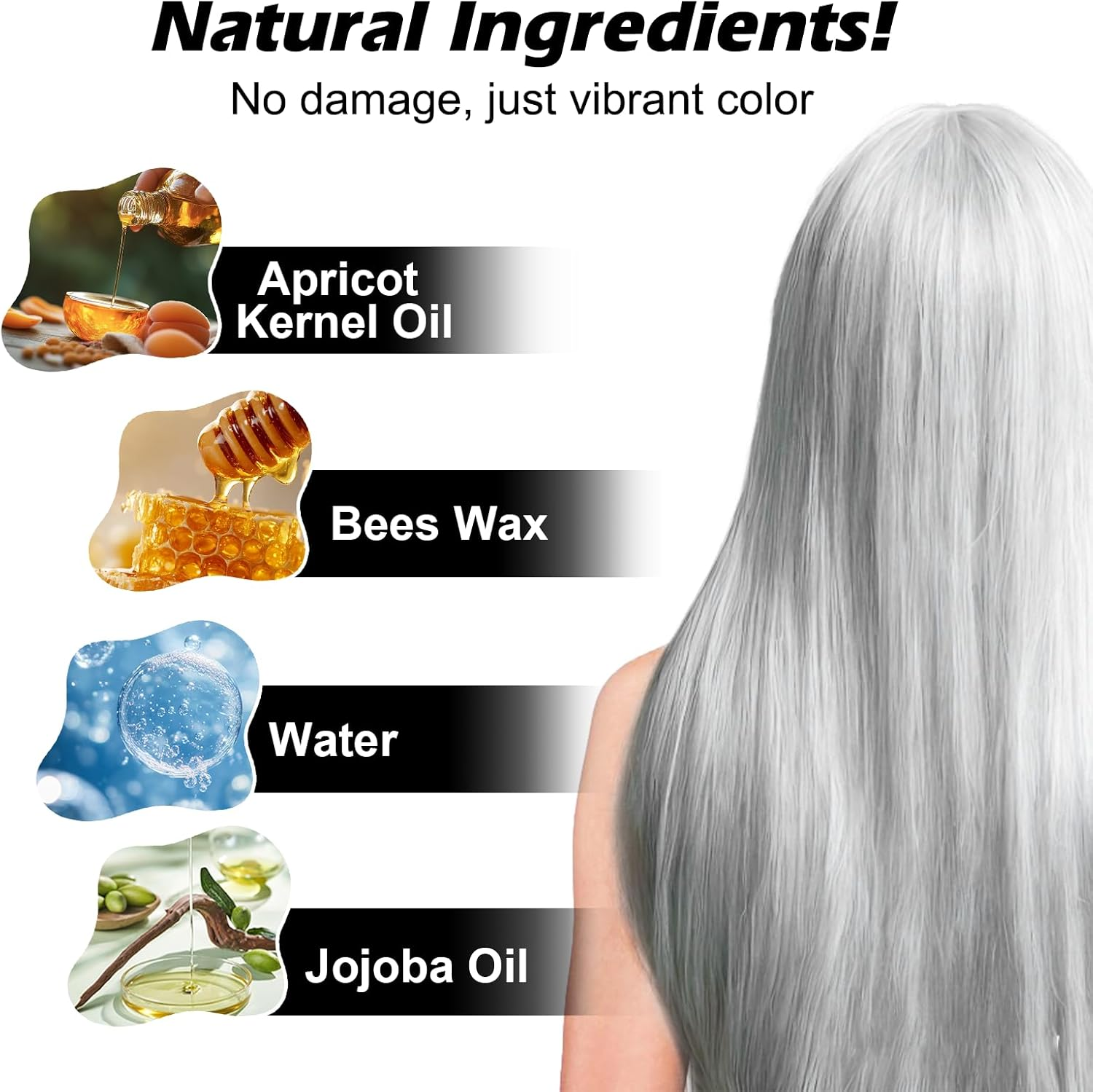 White Hair Color Wax 100G &ndash; Temporary Washable Hair Dye for Men, Women & Kids &ndash; Non-Sticky Styling Clay Mud for Cosplay, Party, Halloween, Costume & Daily Hair Looks &ndash; Lonstin Hair Colour Wax image number 4