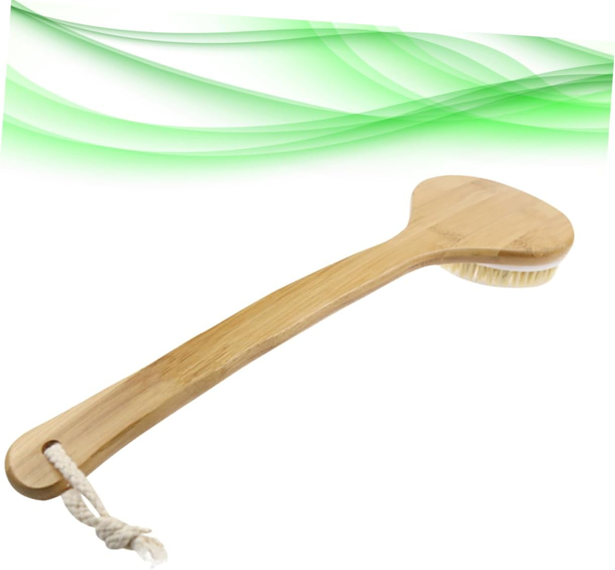Minkissy Bamboo Handle Bathing Brush Ppr Soft Beads Back Scrubber for Shower Exfoliation S image number 6