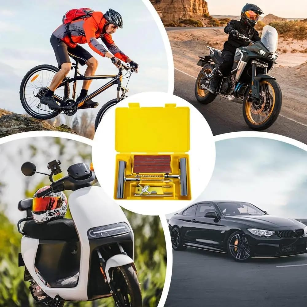 57 Piece Tyre Repair Kit, Heavy Duty Tyre Plug Set, Heavy Duty Tyre Repair Tools and Tyre Repair Kit for Car, Truck, ATV, RV, SUV, Lawn Mower, Motorcycle, Tractor, Trailer image number 2