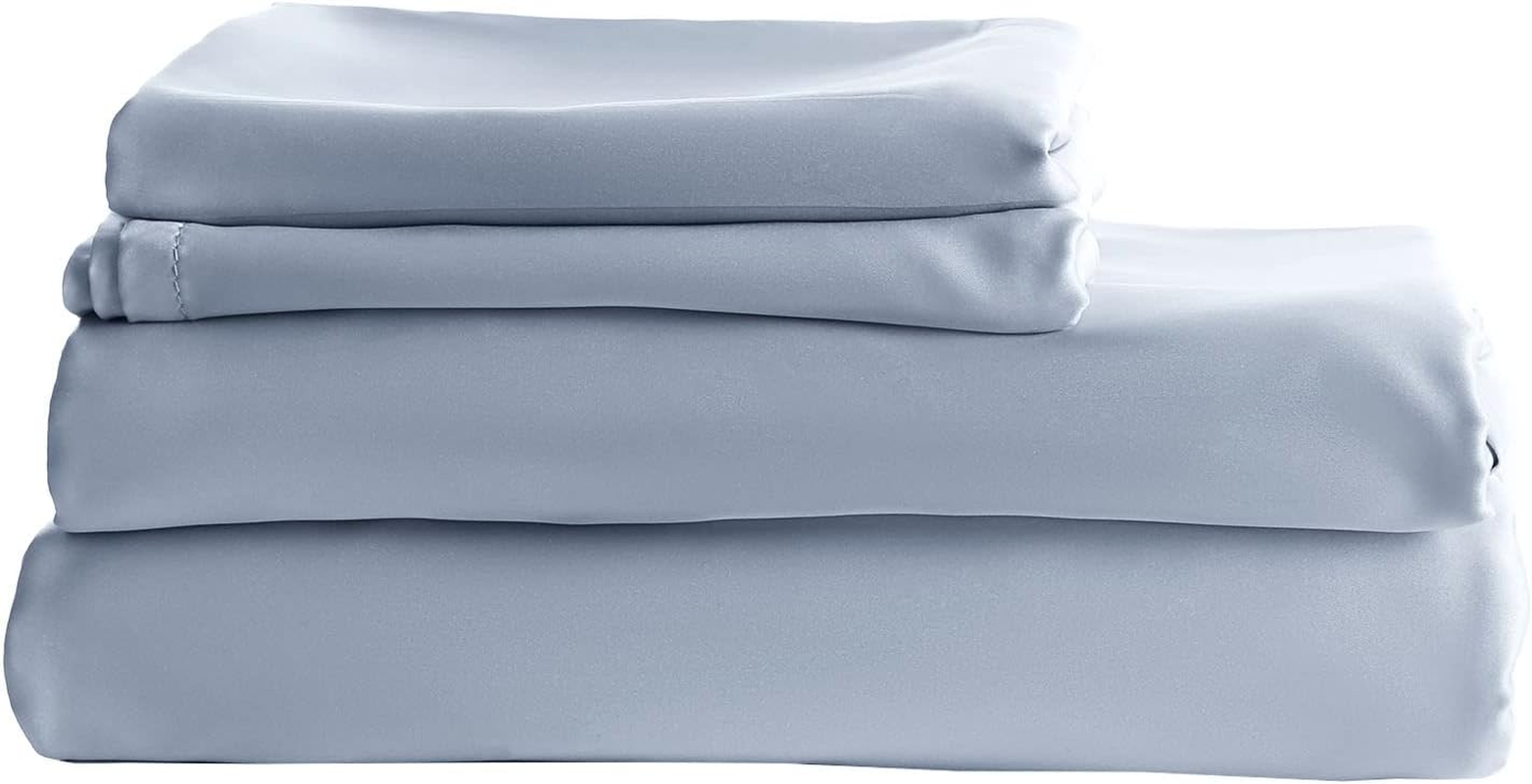 Royal Comfort Balmain 1000TC Quilt Cover Set 50% Bamboo 50% Cotton Luxury Ultra Soft, 1 X Quilt Cover, 2 X Pillowcases (Blue Fog, King) image number 4