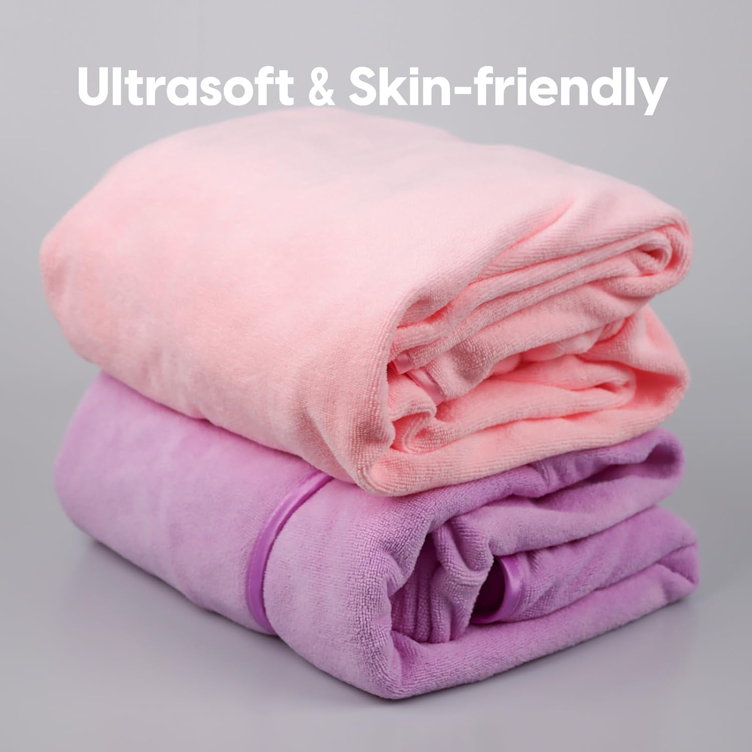 GEN'C B&Eacute;AUTY Spa Towel Wrap Microfiber Bathrobe Adjustable Shower Towel Wrap for Women 31.5''X55.2'' (Pink) - Coffee image number 7