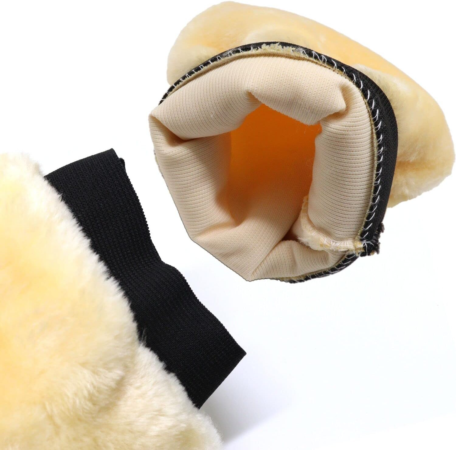 N&D Benliu Natural Wool Car Wash Mitt Scratch-Free Sheepskin Wash Mitt 3 Pcs image number 4